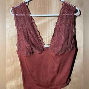 Free People power play cami in wild garnet. Size xl.